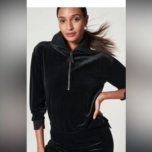 Spanx velvet half zip